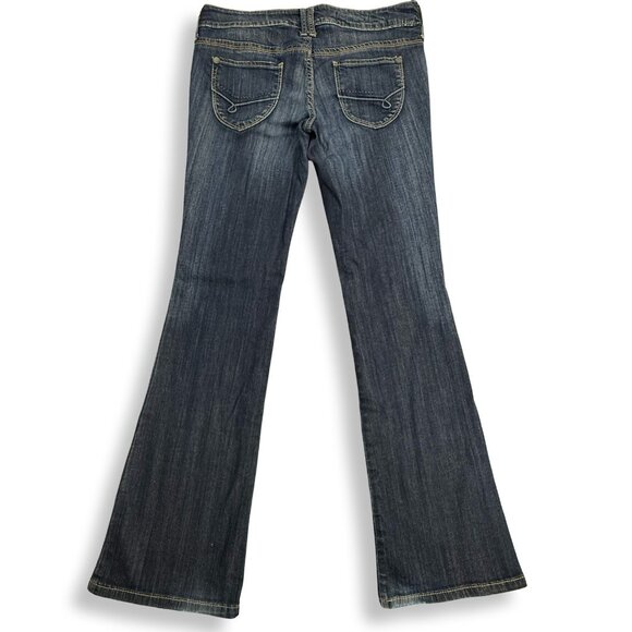 Decree Jeans Y2K Womens 9 Boot Cut Low Rise Stretch Dark Wash Blue Denim 32x31 - Picture 1 of 8